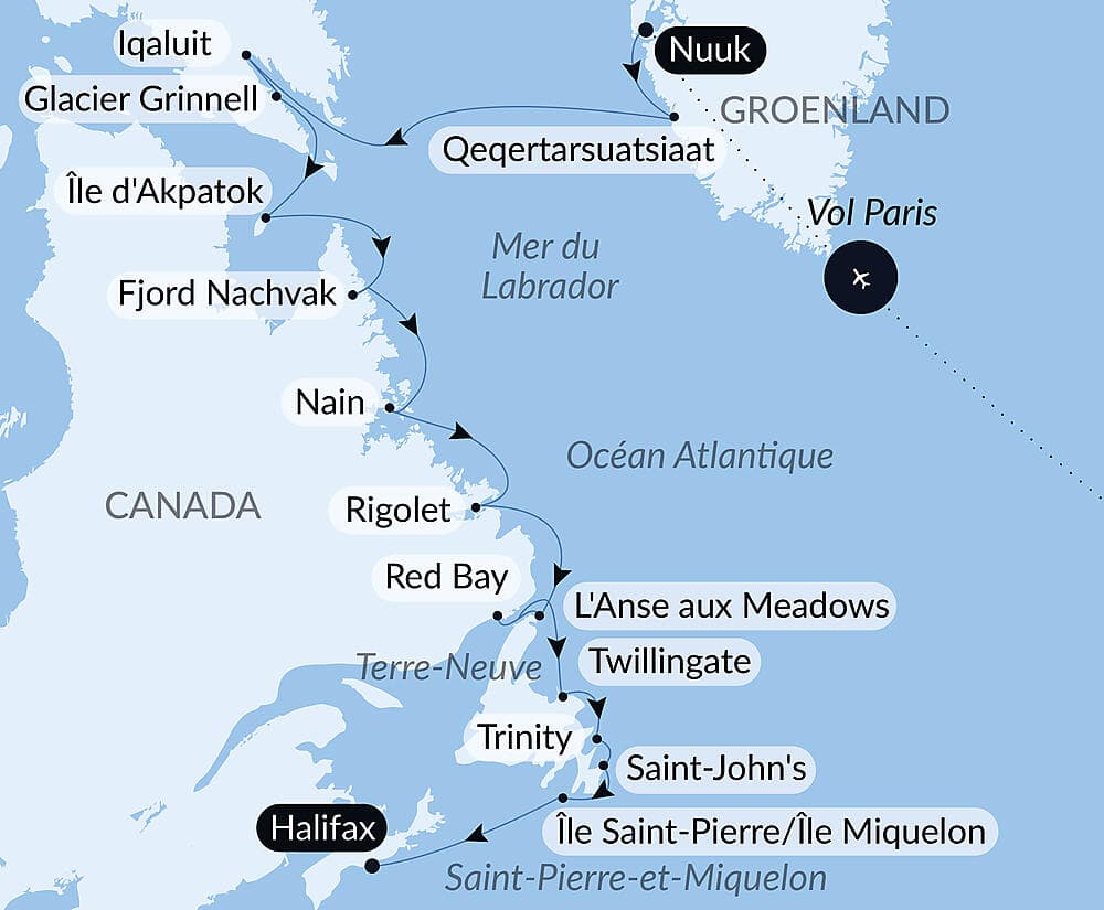 Des côtes sauvages du Groenland à la côte est du Canada